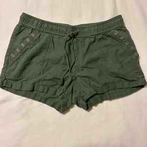 Roxy Green Cargo Shorts with Elastic Waistband